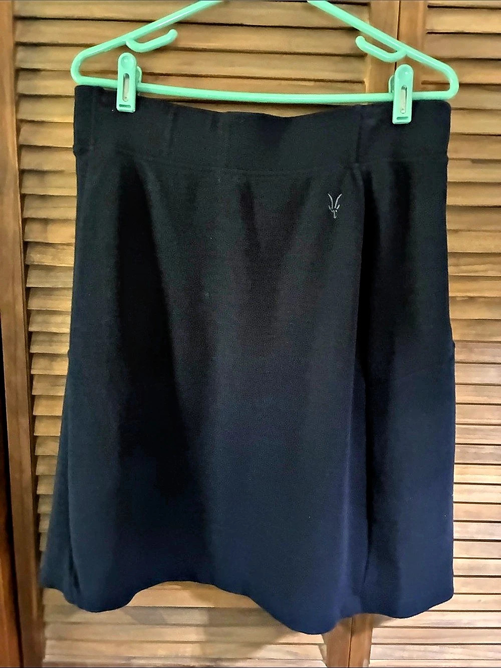 Ibex Dark Blue Izzi A-Line Midi Skirt (L)